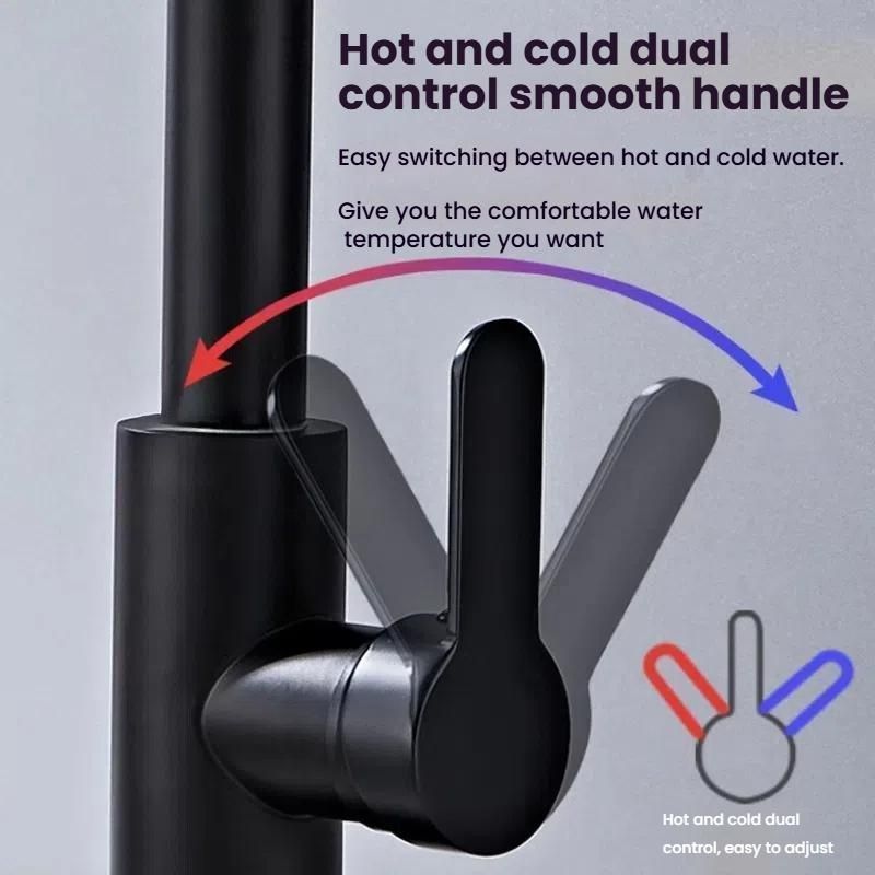 Waterfall Kitchen Faucet Pull-out Version Black