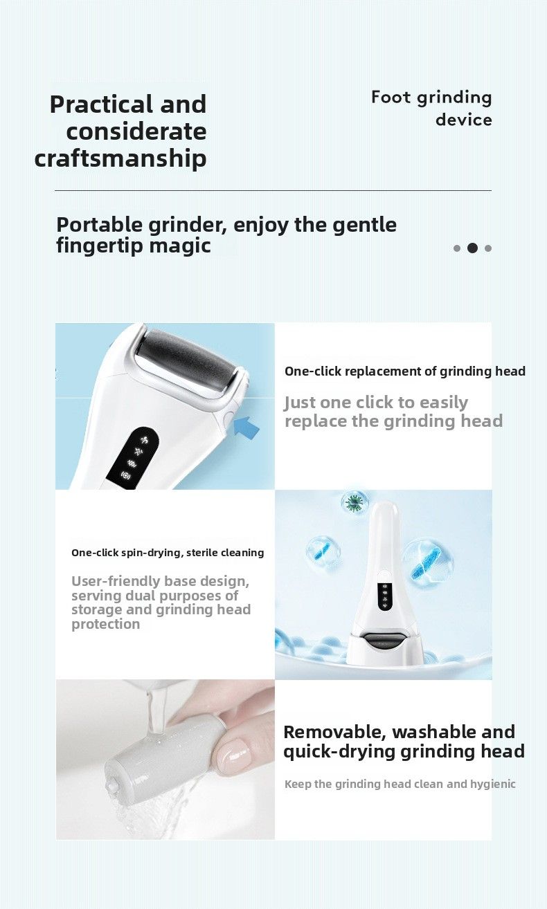 USB Rechargeable Electric Foot Pedicure Device White