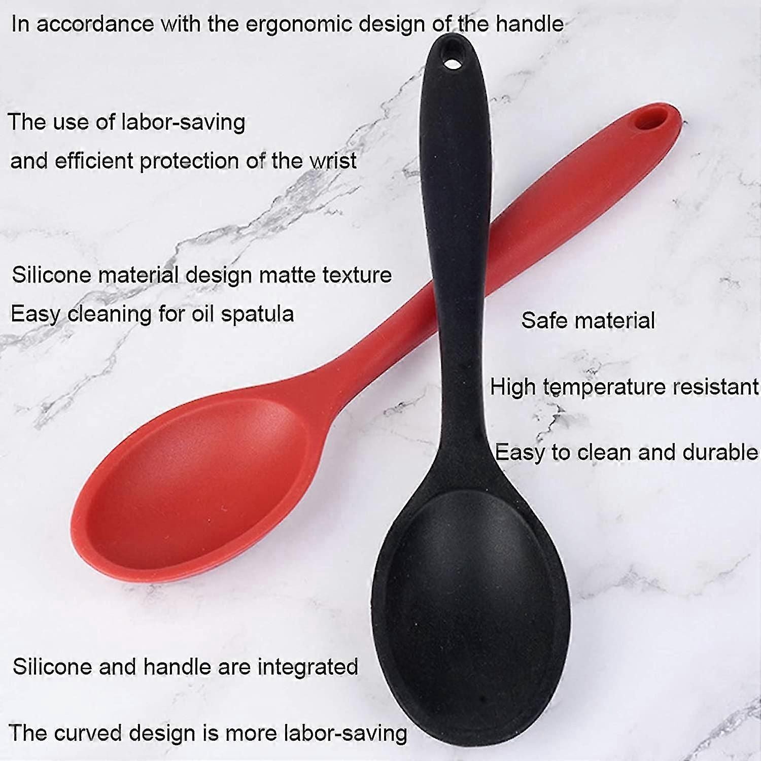 Set of 2 Silicone Nonstick Heat Resistant Cooking Spoons