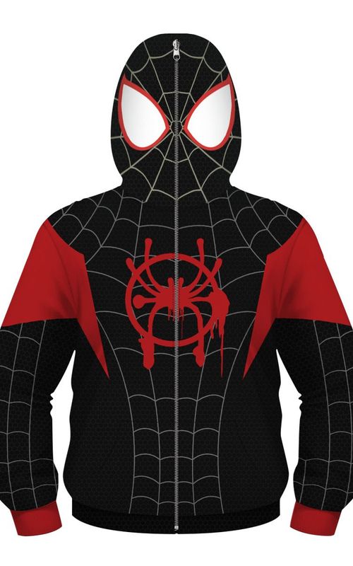 Boys Spiderman Hoodie Marvel Superhero Sweatshirt Full Zip Jacket For Kids Teens