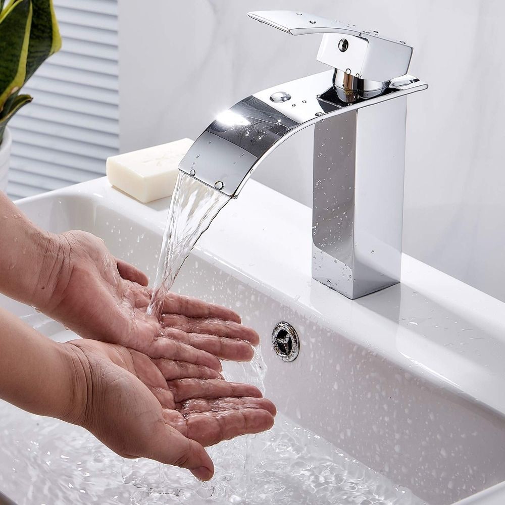 KOEN Waterfall Bathroom Faucet Sinks Mixer Tap Cold And Hot Water Tap KOEN Waterfall Bathroom Faucet