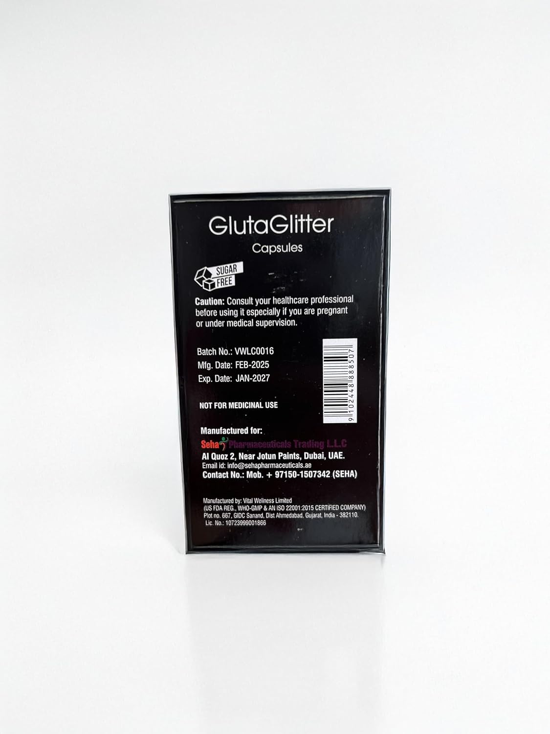 GlutaGlitter L-Glutathione 500mg + Vitamin C 100 mg Capsules 30