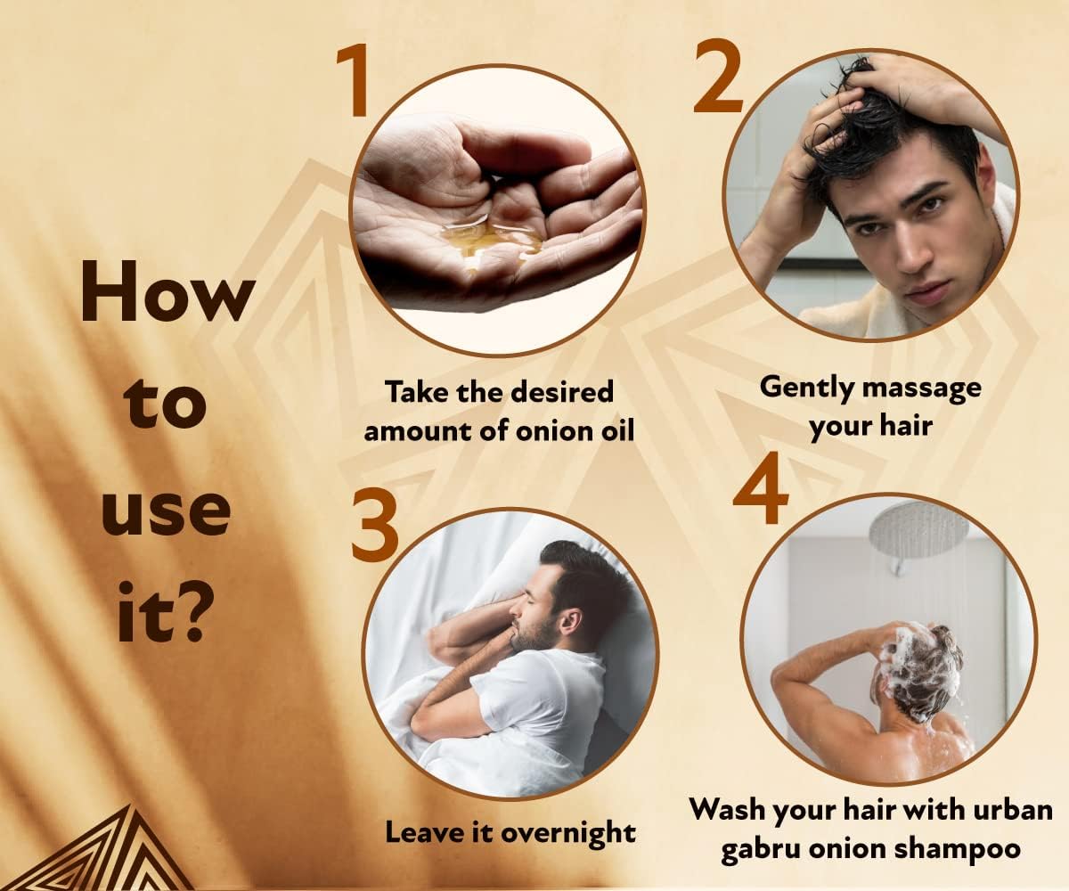 Urban Gabru 100% Natural Onion Oil for Hair Regrowth and Hair Fall Control 250 ml