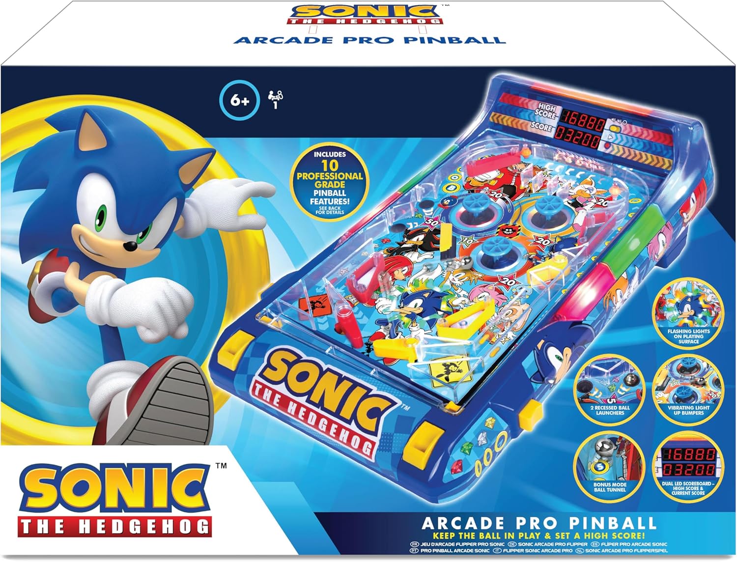 Ambassador Sonic The Hedgehog Arcade Pro Pinball Game, 6+ Years