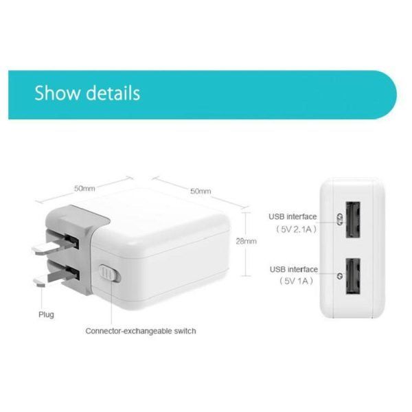 ROMOSS ICHARGER 12S Dual USB Charger White W/UK Plug