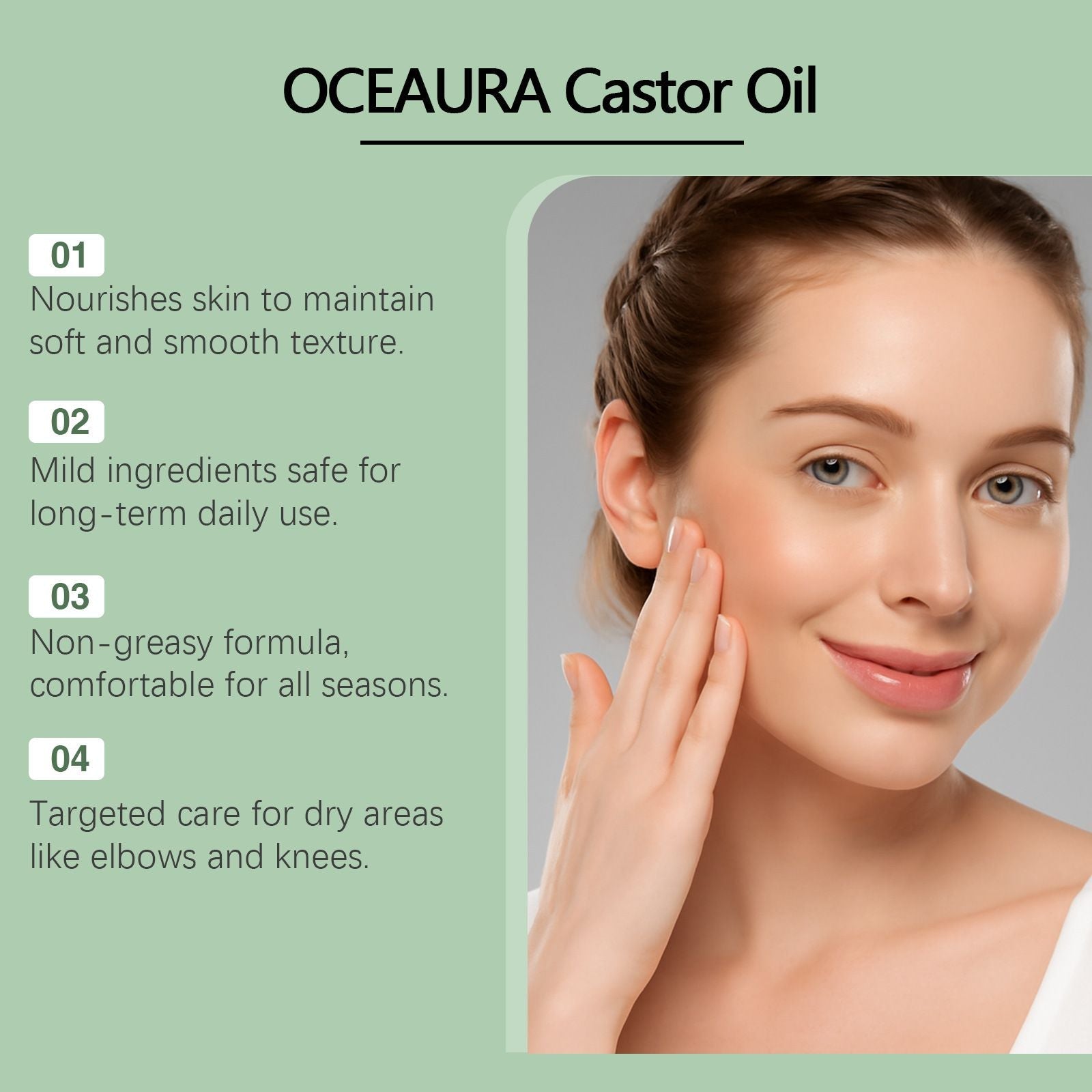 Castor Oil Roll-On Essence Hydrating Beauty Oil 50ml