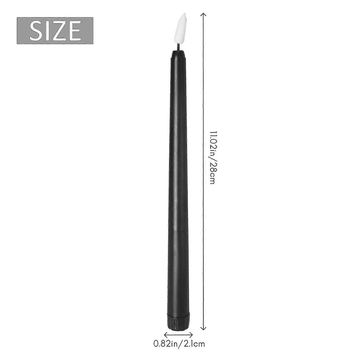 Pack Of 6 Black Led Birthday Candles,yellow Flameless Flickering Battery Operated Led Candles