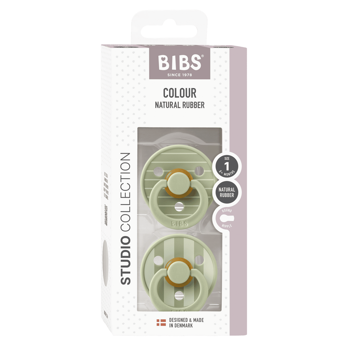 Bibs Pacifier Size 1-Baby 0-6M (2pcs)-Studio Colour -Sage Mix