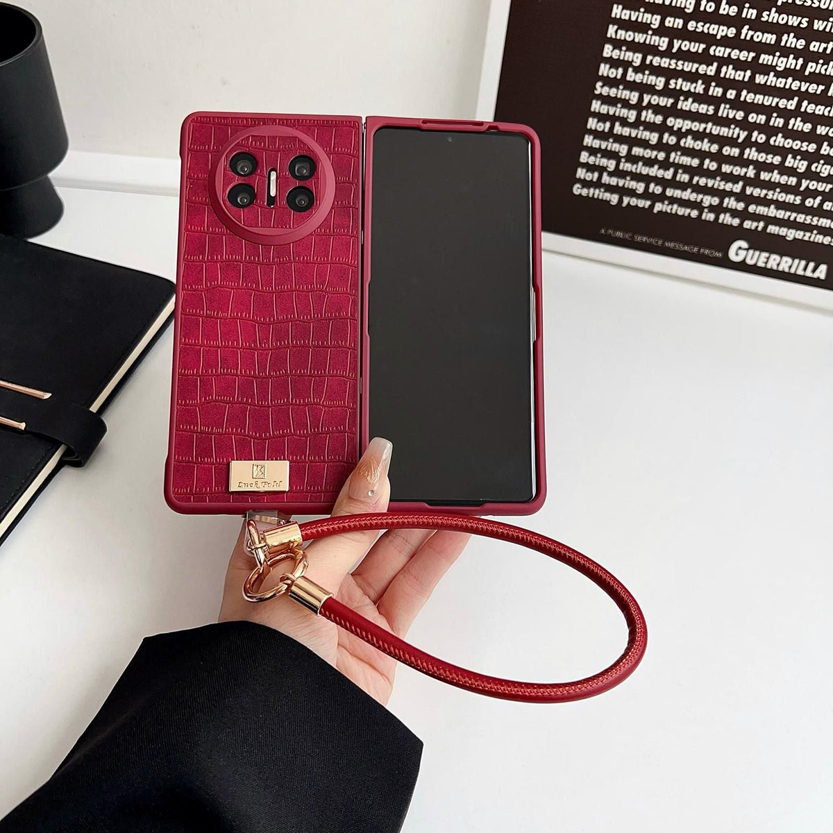 Crocodile Texture Strap Case For Huawei Mate X5