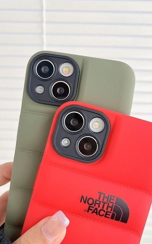 For iPhone 14/14 Pro/14 Plus/14 Pro Max - Winter Down Jacket 3D Puffer Soft Cloth Phone Case
