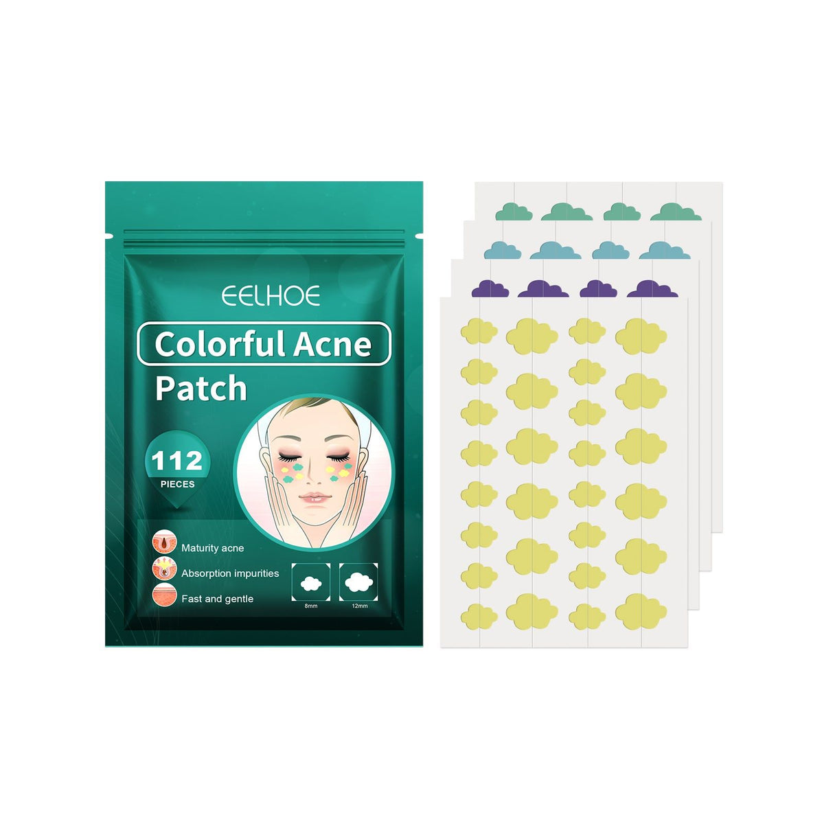 Colorful Acne Patch, Salicylic Acid, Pore Cleanser, Facial Treatment, Clear Skin ,144pieces