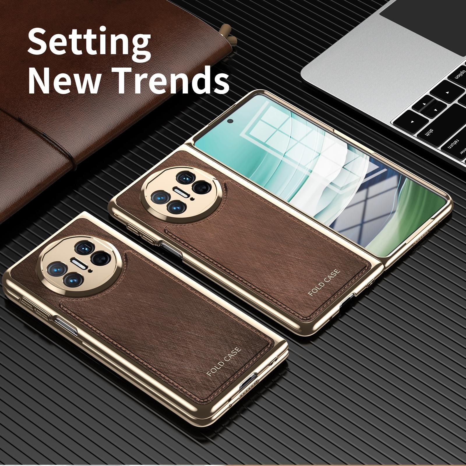 Plating Silver Brocade Case For Huawei Mate X3