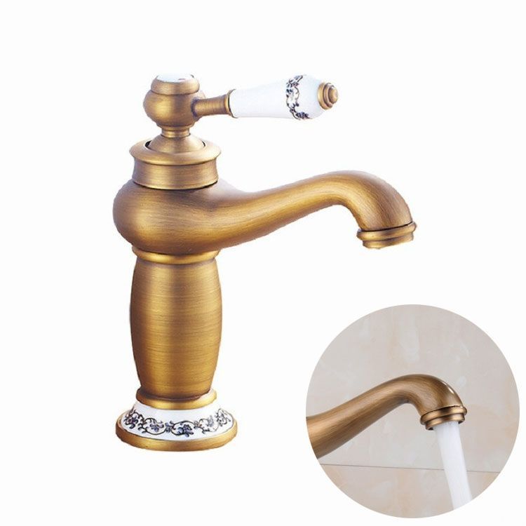 Copper Antique Hot Cold Double Blue White Porcelain Faucet Antique
