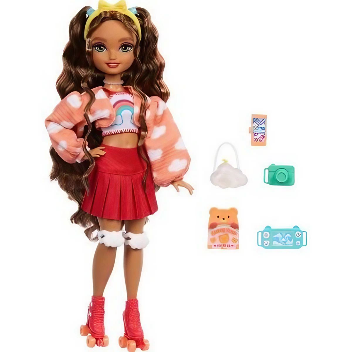 Barbie Dream Besties Teresa Roller Skating Fashion Doll, Posable Doll with Video Game Accessories Set