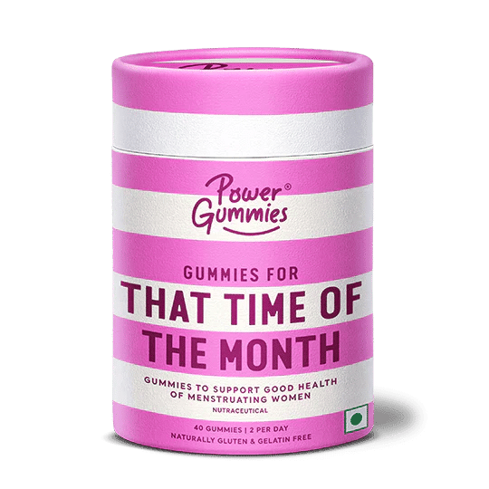 Power Gummies That Time of The Month 40 GUMMIES+HAIRtamin BLOATamin 30 Capsules