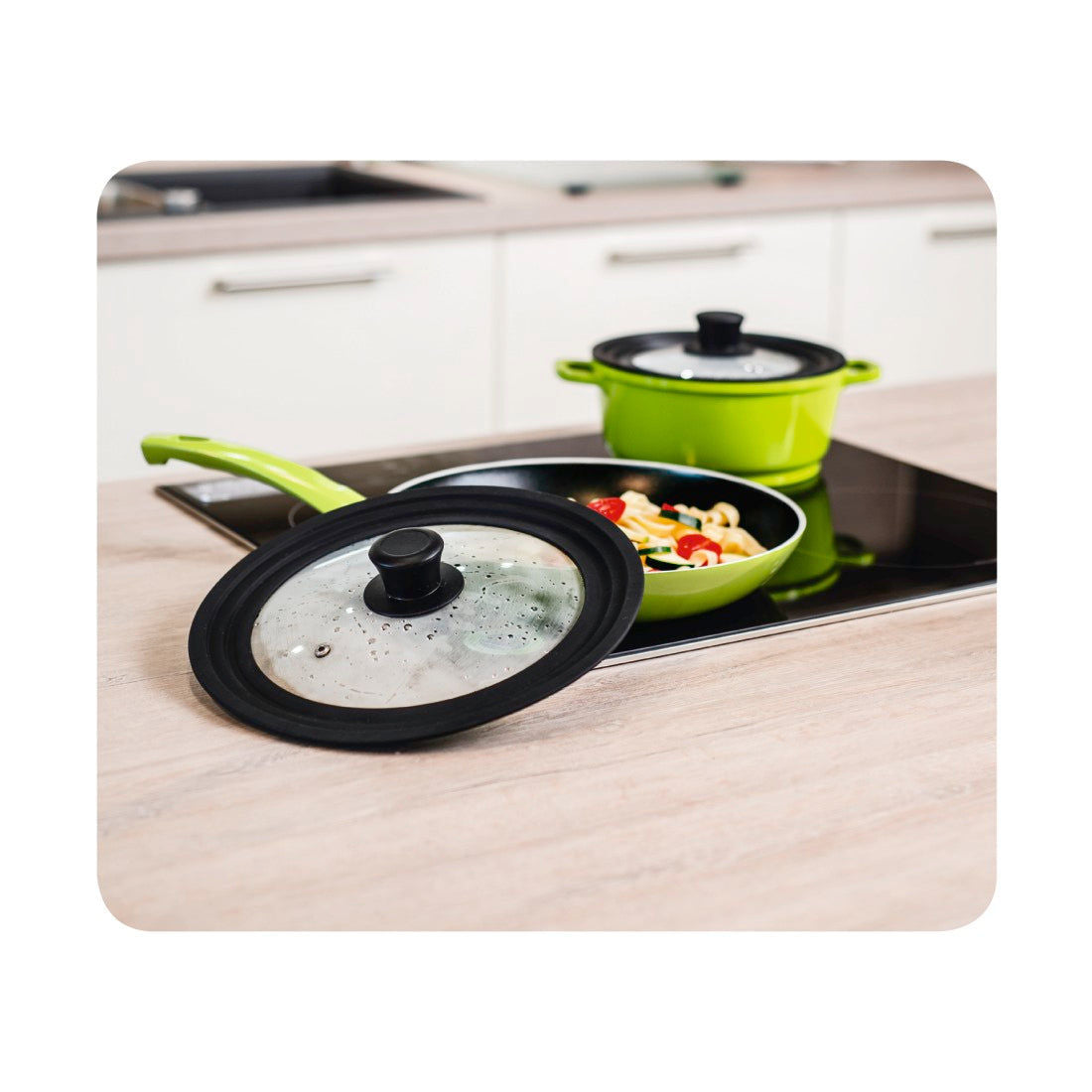 XAVAX 111545 Universal Lid with Steam Vent for Pots and Pans, 24, 26, 28 cm, glass