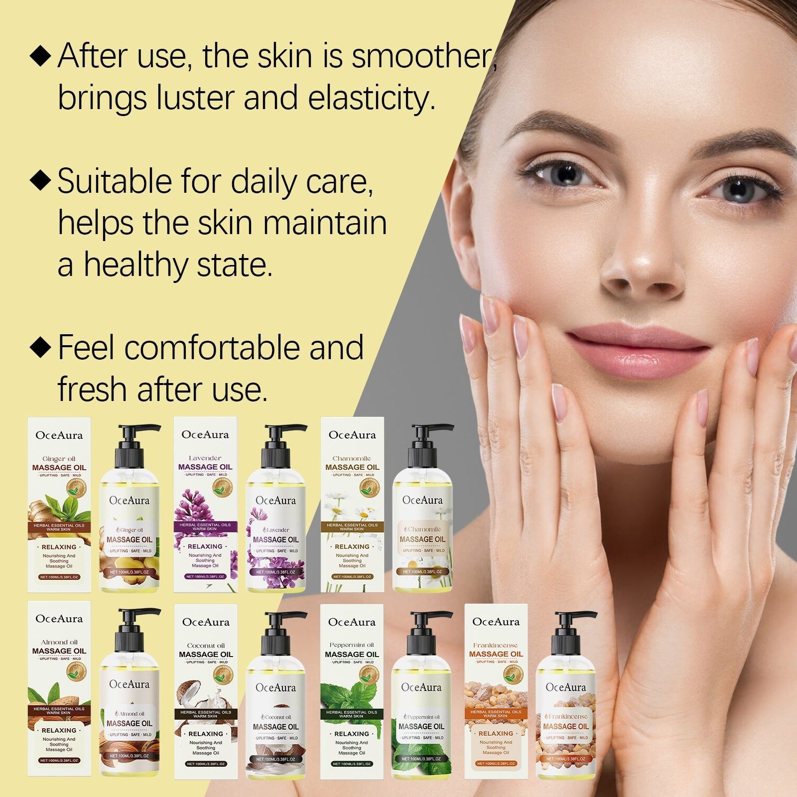 Almond Body Oil, Hydrating Moisturizer, Soft Skin, Nourishing, Long-lasting ,100ml