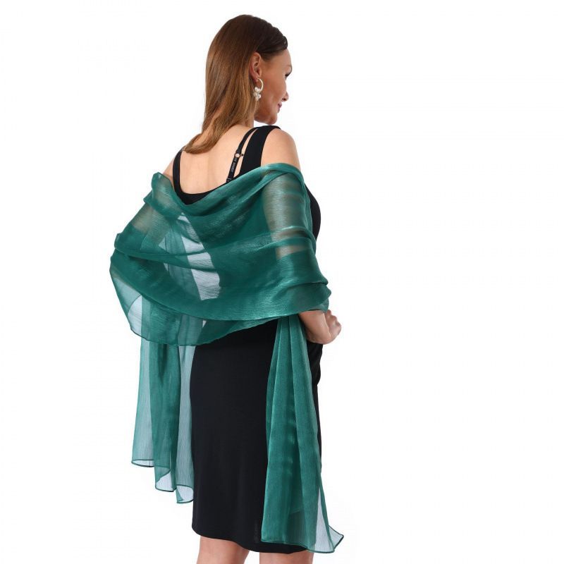 Blue Sheer Shawl Wrap for Women Wedding & Evening Party