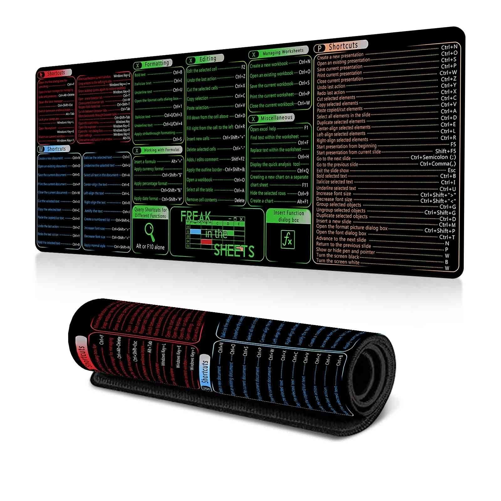 Keyboard Shortcut Desk Mat Mouse Pad 300x700x2mm
