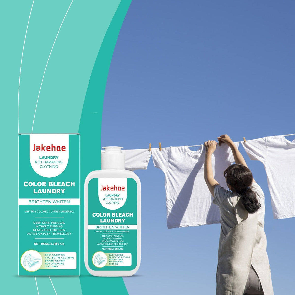 Color Bleach Laundry Detergent, Oil Stain Removal, Gentle, Lasting Fragrance ,100ml