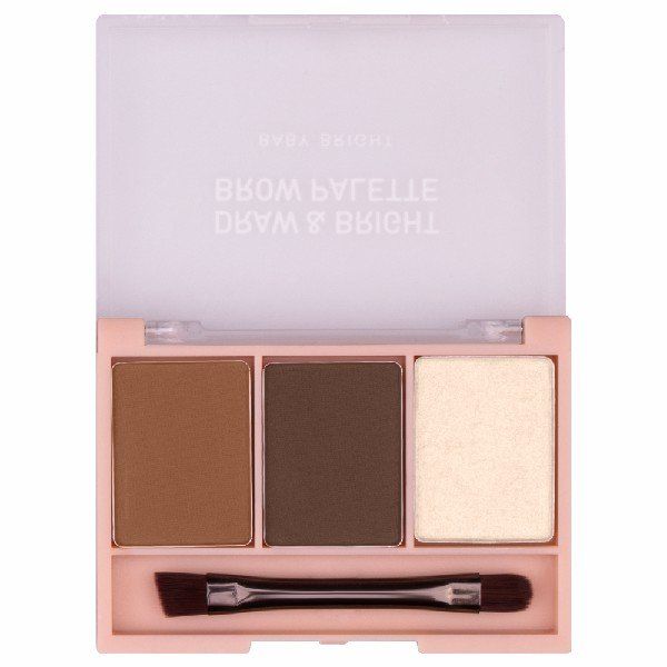 Draw & Bright Brow Palette 0.86g x 3Colors Baby Bright (M) #02 Medium Brown