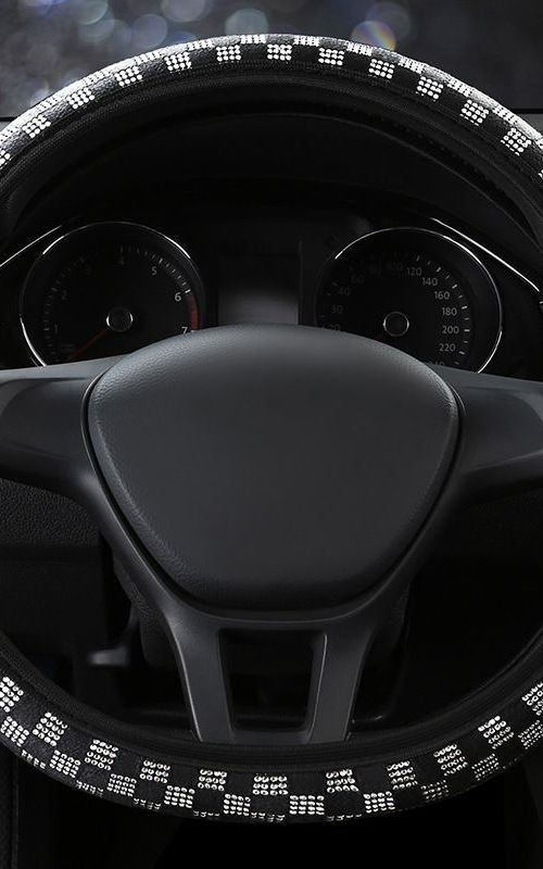 Diamond Car Steering Wheel Cover Bling Rhinestone Grip Luxury Vehicle Decoration