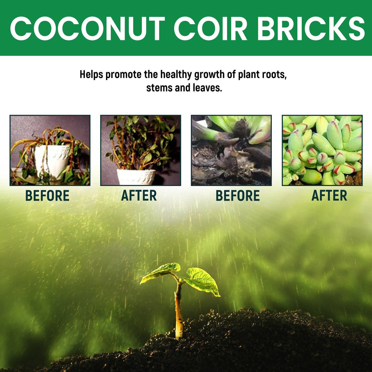 Boost Plant Growth with Nutritive Soil, Coconut Shell Fiber Brick Set, Eco-Friendly Fertilizer ,1set