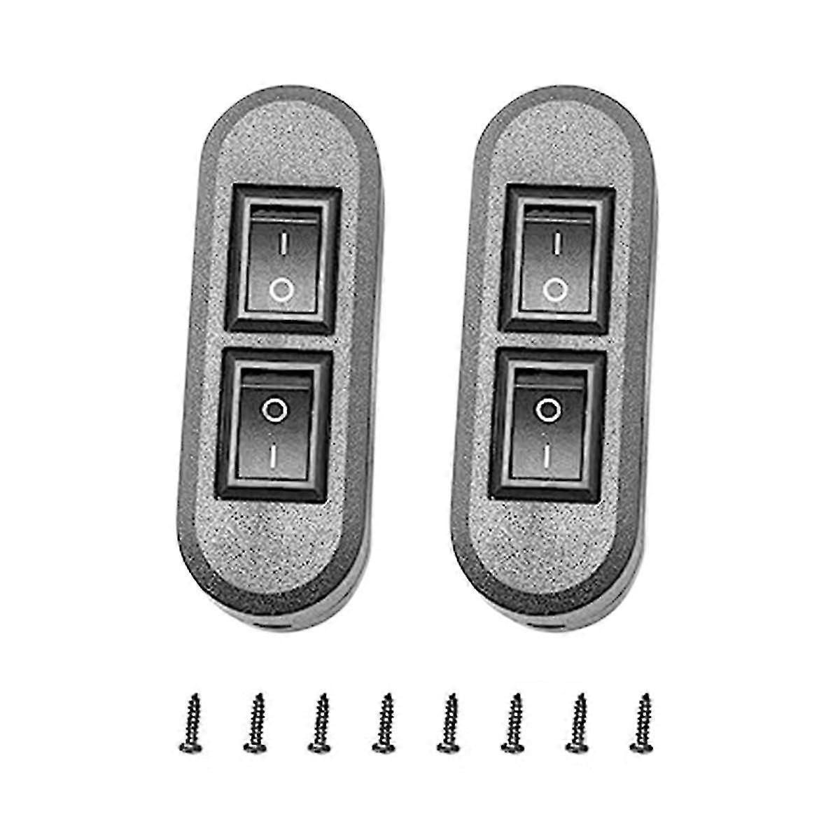 Embedded Wire Switch Black Duplex Switch Straight-through Rocker Switch Suitable For Dual-control D