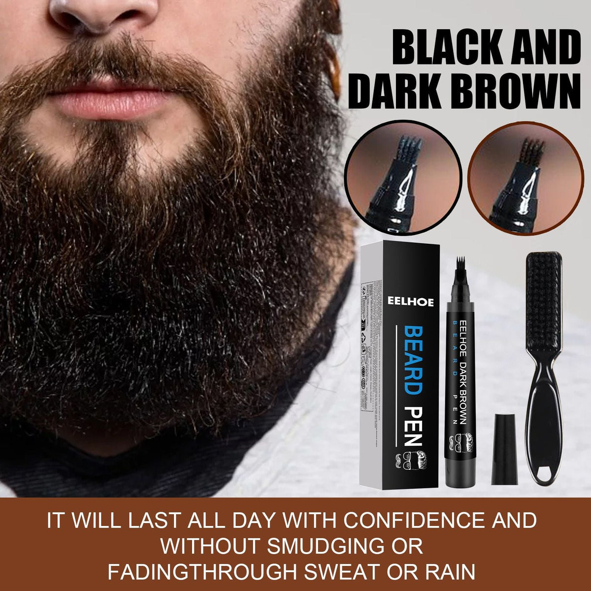 Beard Filler Pen Waterproof Beard Brush Men's Beard Pen Beard Styling Filler Pen