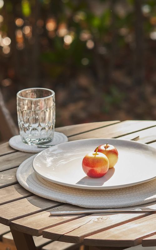 Set of 4 Woven Cotton Rope Round Placemats for Plates