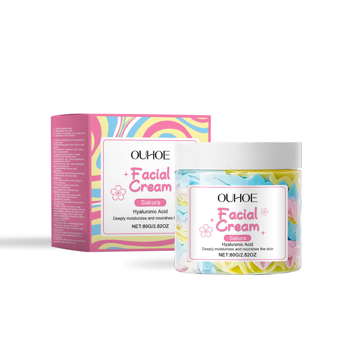 Cherry Blossom Facial Care Cream, Hydrating Moisturizer, Nourishing Skin ,80g