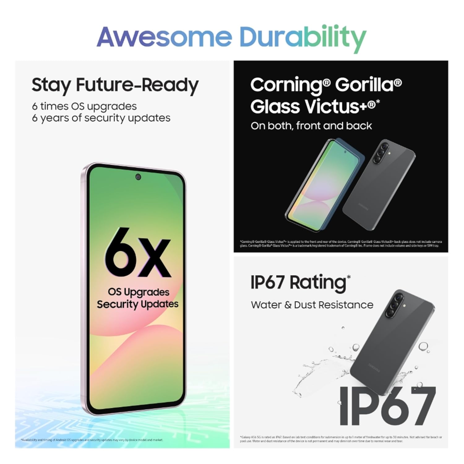 Samsung Galaxy A56 5G Android Smartphone Graphite, 8GB RAM, AI Camera, AMOLED Display