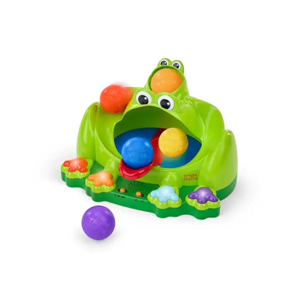 Bright Starts Poppin’ Ball Frog Ball Interactive Play Toy, 6+ Month