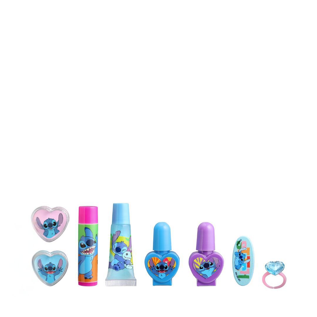 Air-Val Disney Lilo & Stitch Stitch Compact Makeup Bag, 15x5x14cm, Blue, 3+ years
