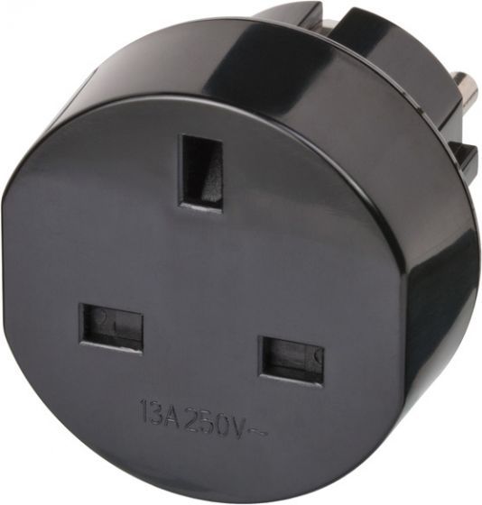 Brennenstuhl 1508530 travel plug / travel adapter (travel socket adapter for: Euro socket and England plug) black