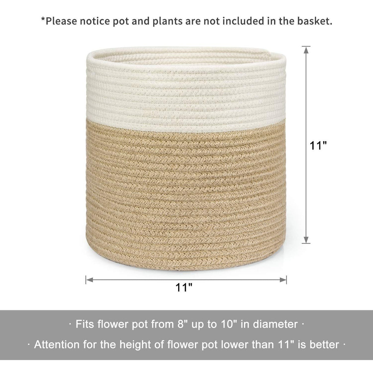 AIESY® Beautiful Jute Spliced Cotton Rope Plant Hanging Basket