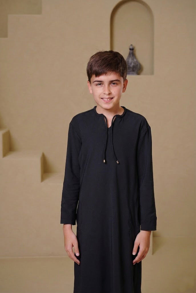 Sahil  Kids Abaya - Black