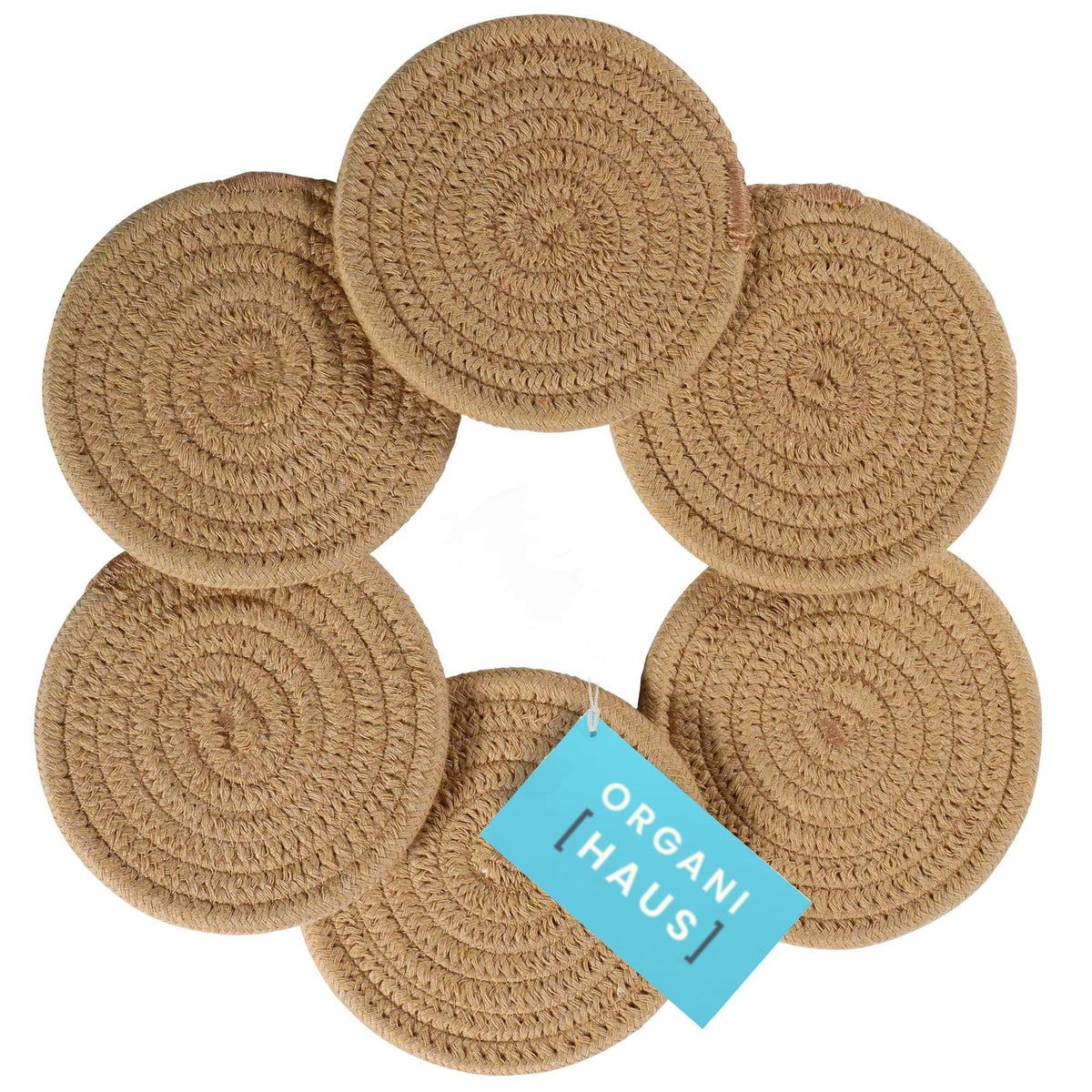 Set of 6 Farmhouse Absorbent Coasters for Coffee Table