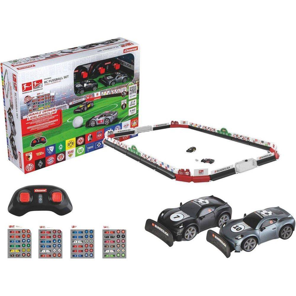 Carrera Bundesliga Football RC Car Game Set 1:43, Black/Gray, 6+ years