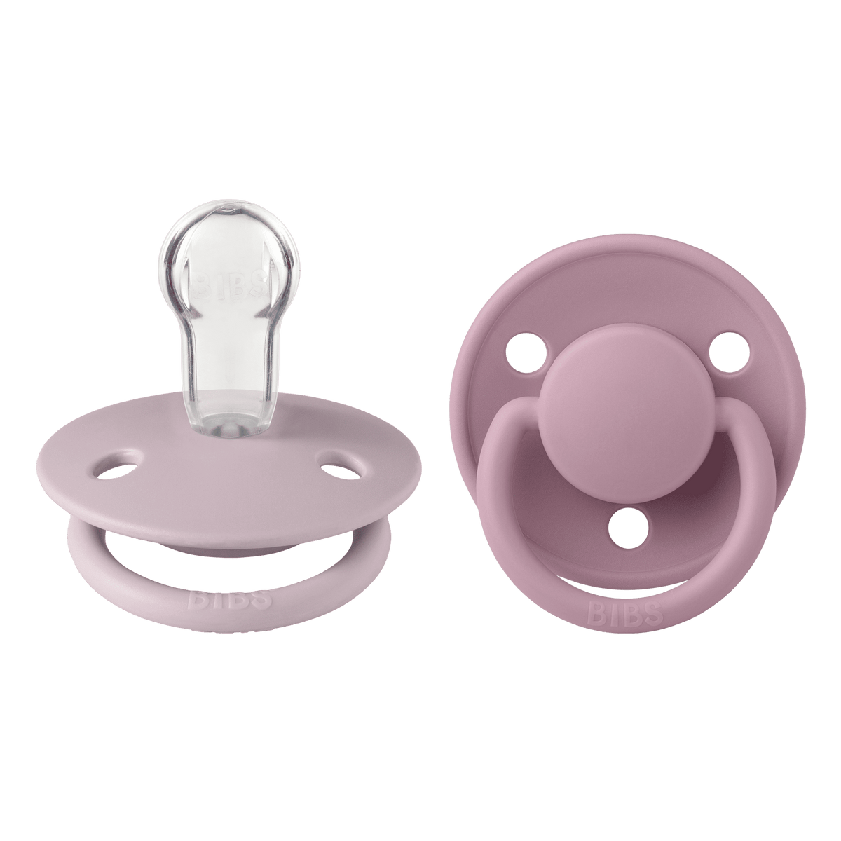 Bibs -De Lux 2 Pack Silicone Onesize- Dusky Lilac/Heather