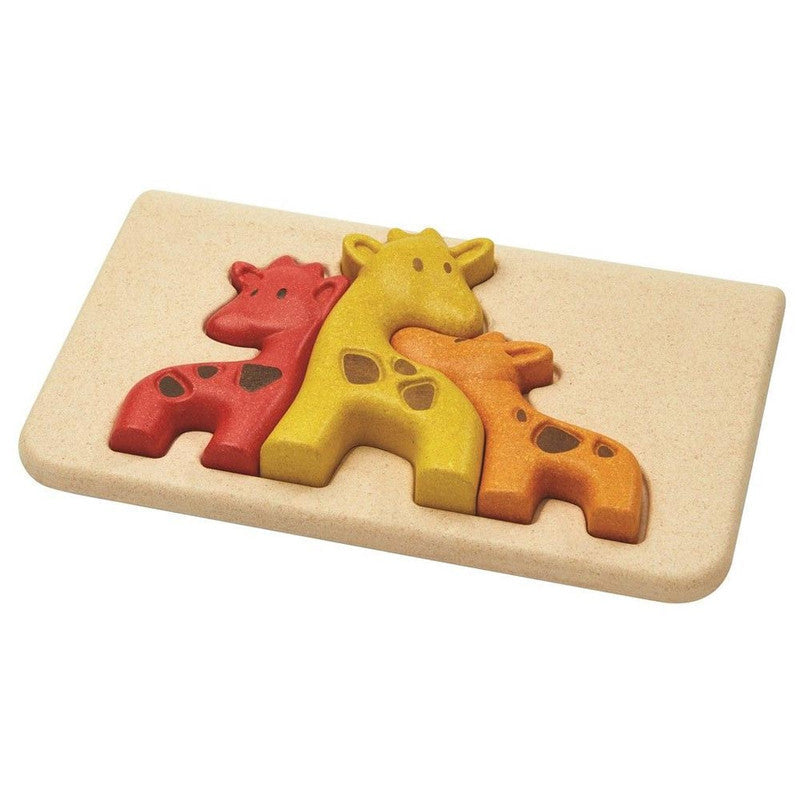 PlanToys Giraffe Puzzle — Wooden Family Puzzle