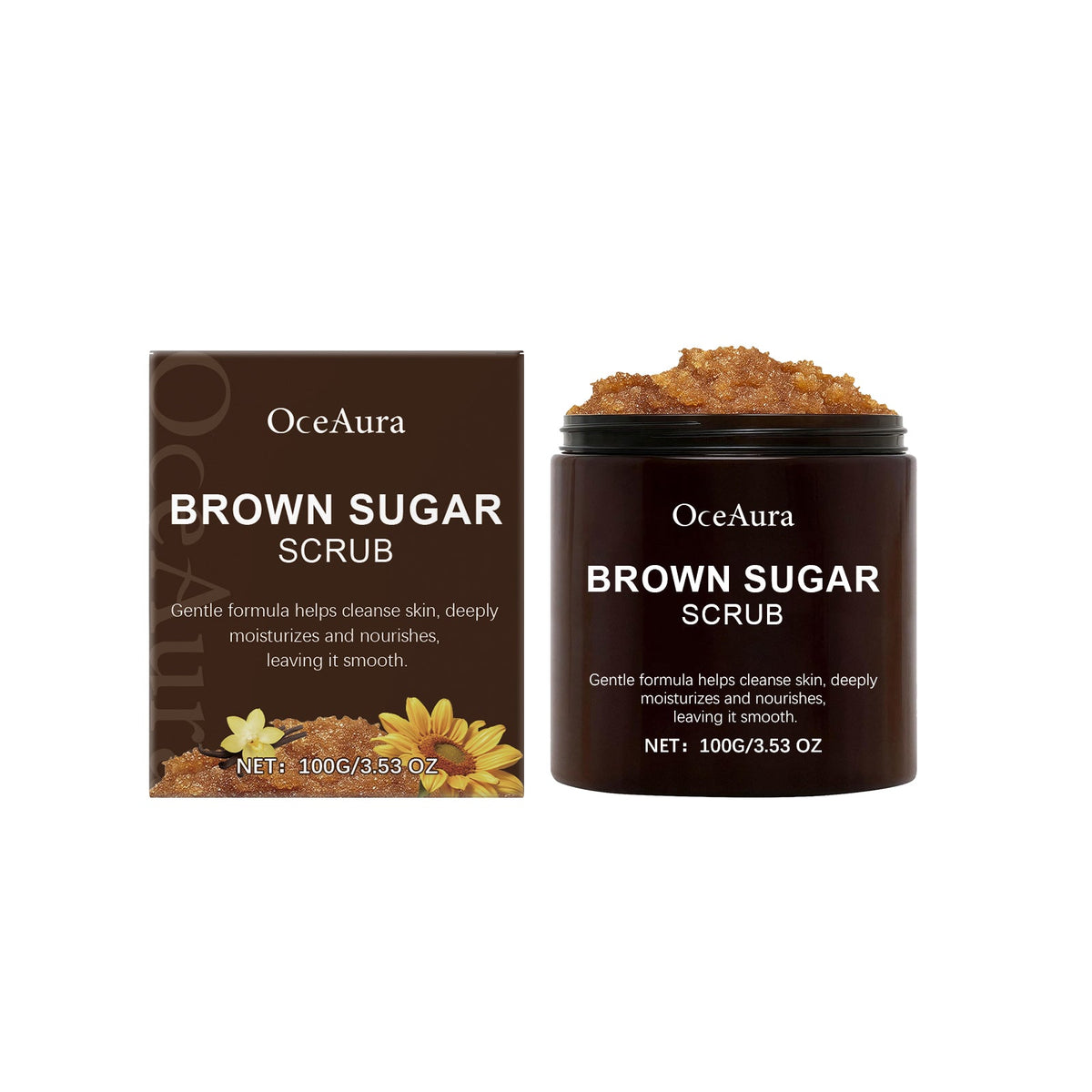 Brown Sugar Body Scrub, Gentle Exfoliation, Nourishing Plant Extracts, Smooth Skin ,100g