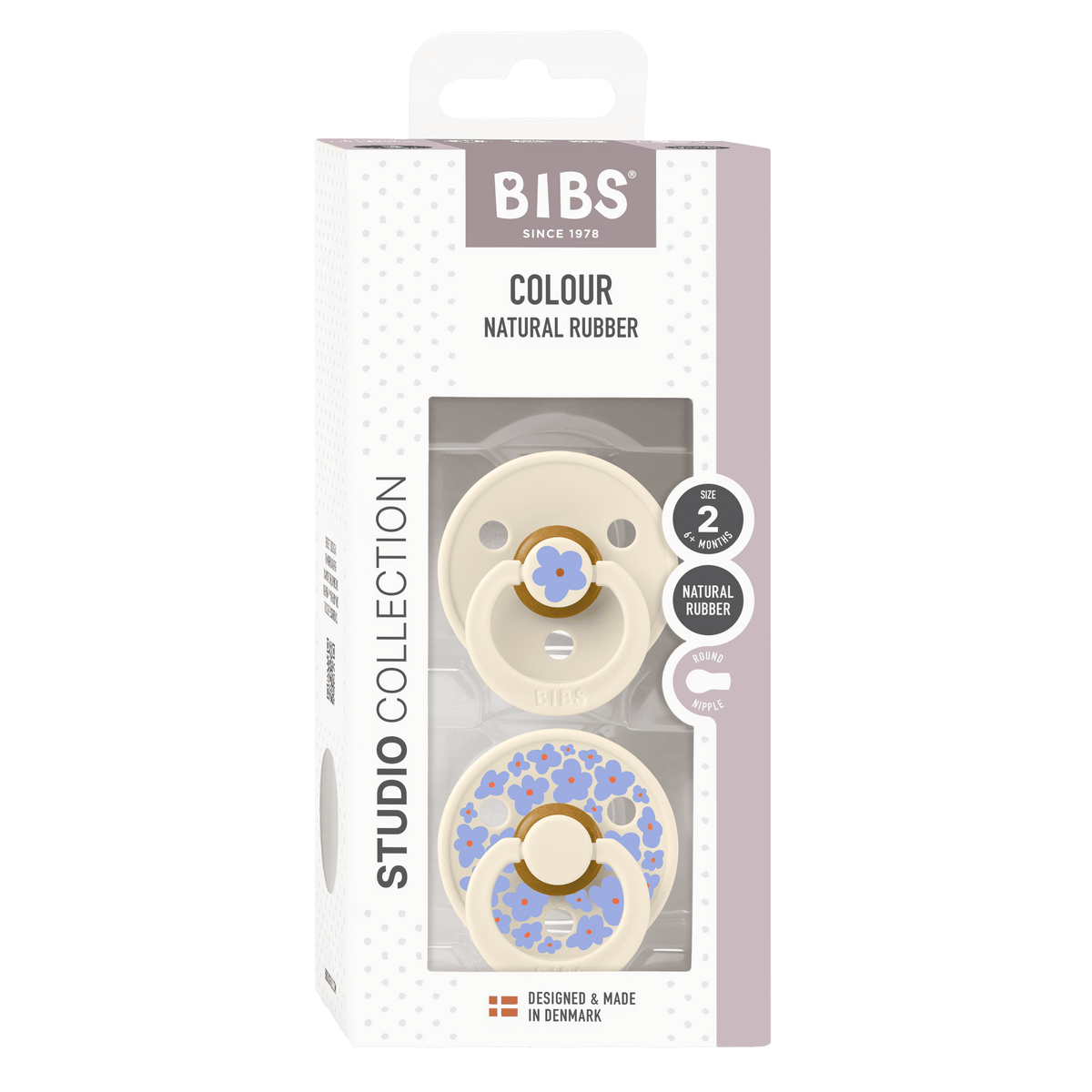 Bibs Pacifier Size 2 - Baby 6-18M (2pcs)-Studio Colour-Ivory Mix