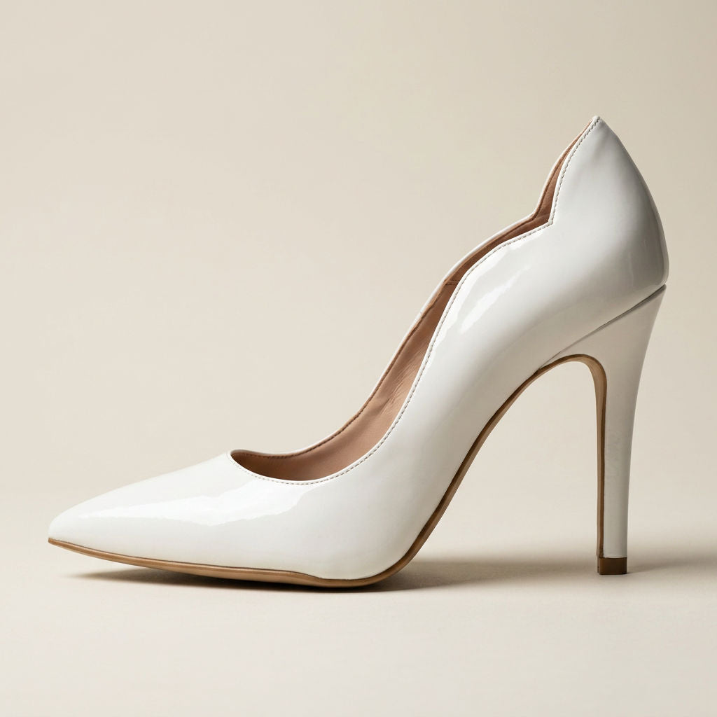 KOAN Onde Piane White Curved-Topline Stiletto Pump