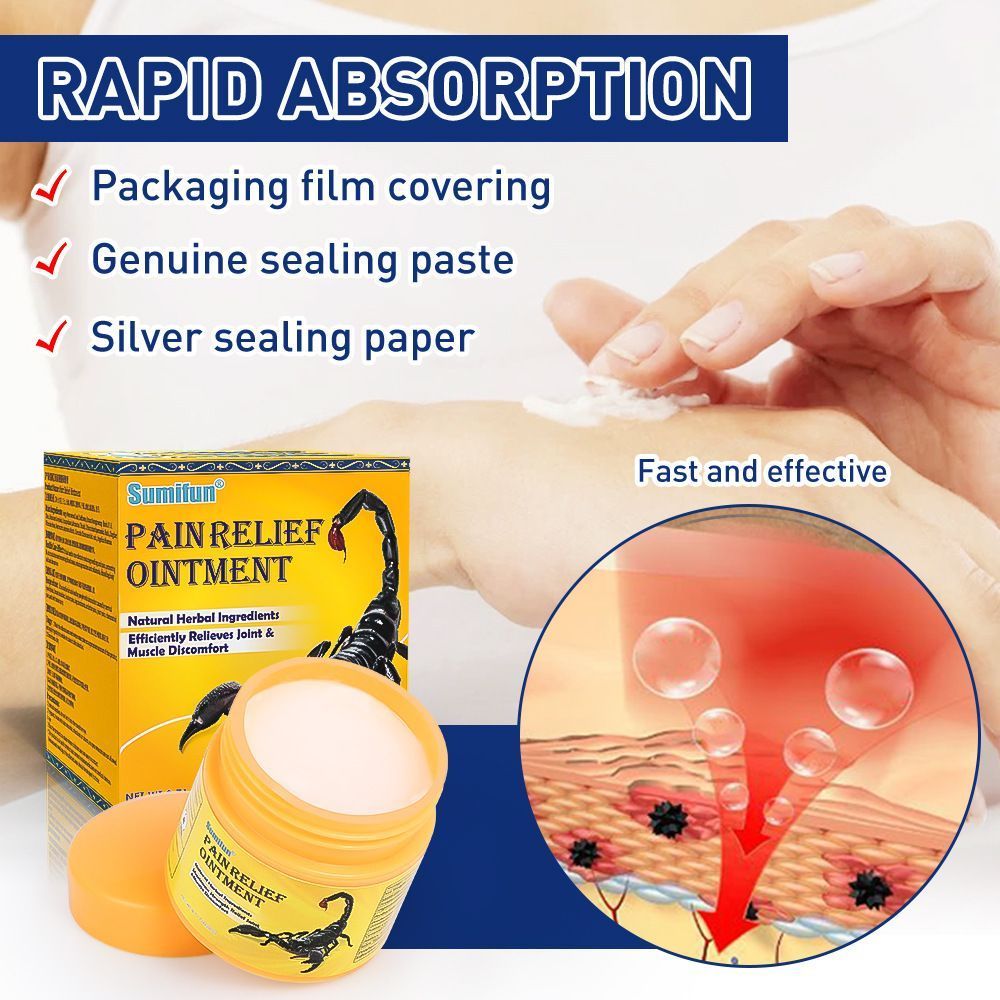 Sumifun Scorpion Venom Pain Relief Ointment, 20g - Natural Herbal Balm for Joint & Muscle Discomfort Relief