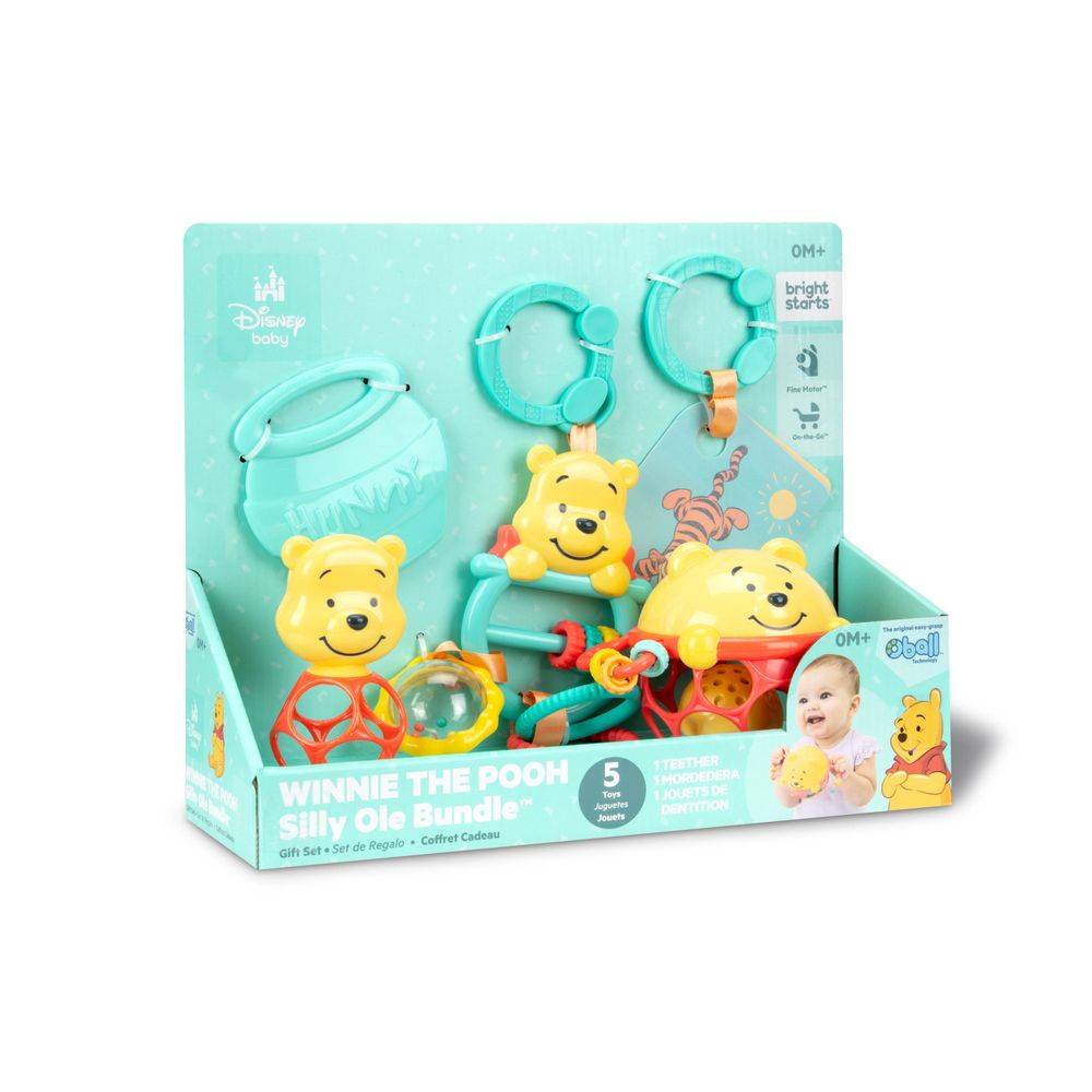Bright Starts Disney Baby Winnie The Pooh Silly Ole Bundle Gift Set (5 Toys), OM+