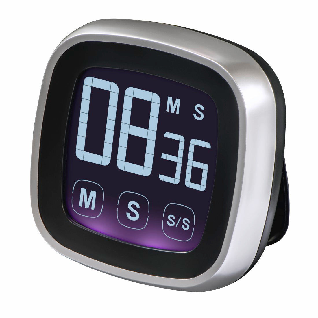 XAVAX 95321 "Touch" Kitchen Timer, Digital, silver/black