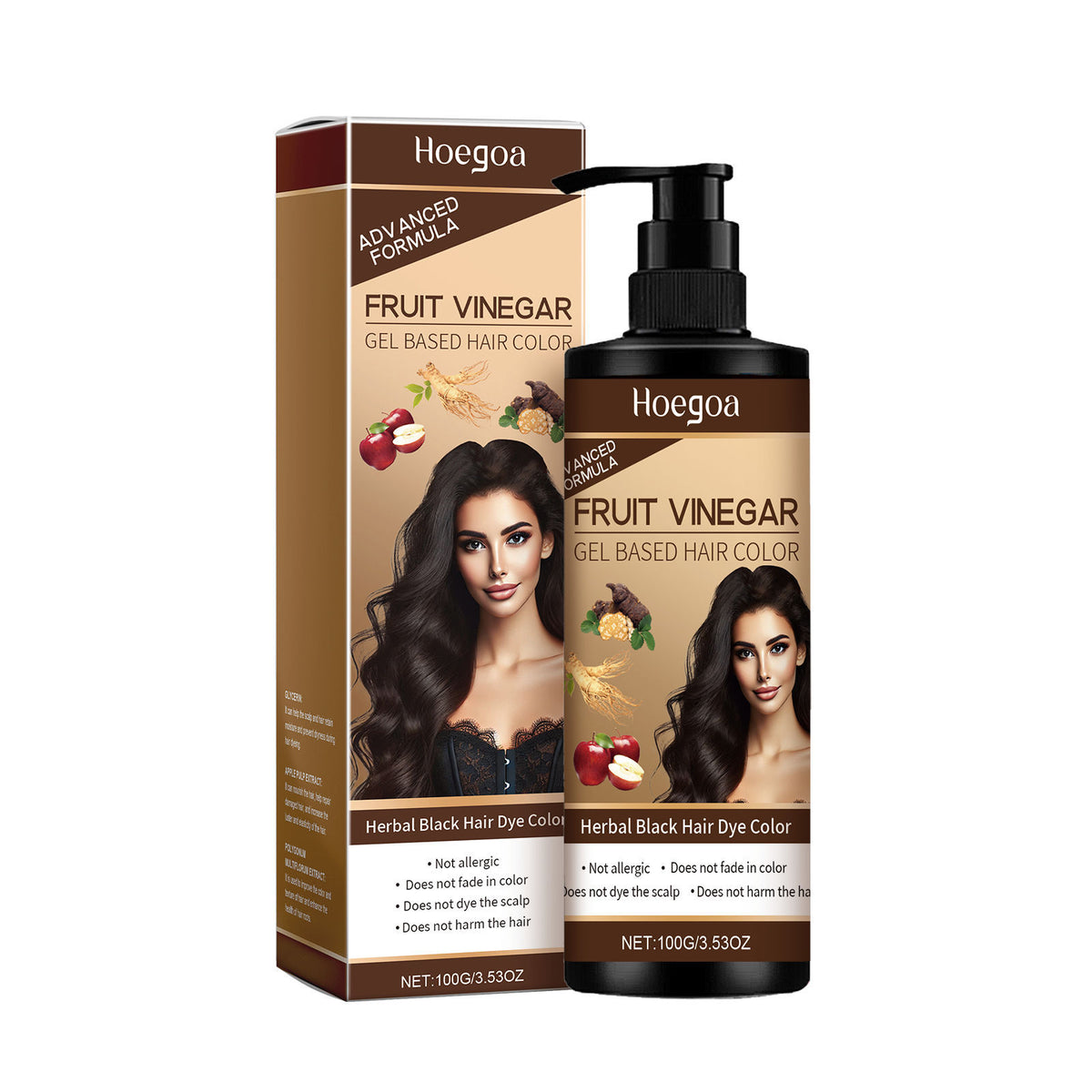 Black Hair Cream, Natural Plant Extract, Long-lasting Color, Fresh and Supple Hair ,100g