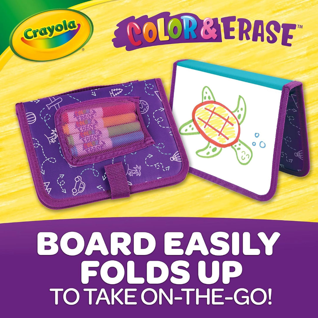 Crayola Color & Erase Reusable Travel Board Set,17x24cm
