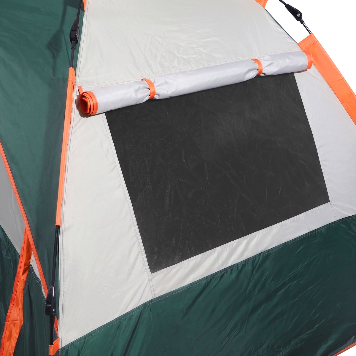 Automatic Pop-Up Hydraulic Camping Tent-Waterproof Outdoor Shelter, Green & Orange